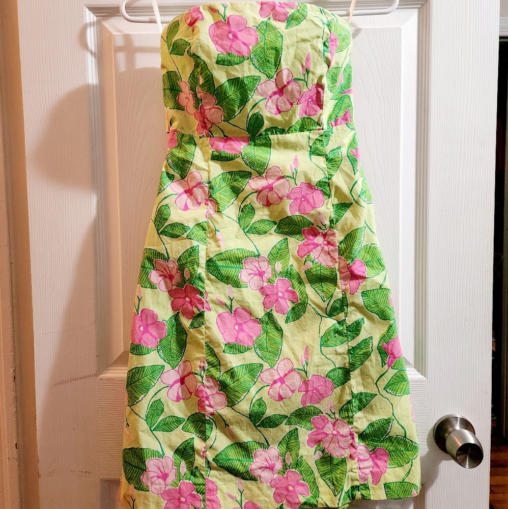 Lilly Pulitzer Sabrina Tube dress tie back keyhole Summer cotton size 2